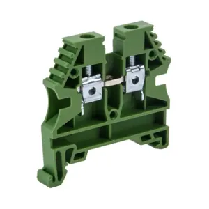 KONNECT-IT KN-T10GRN-20 Terminal Block, 26-10 Awg, Green, 30A, 35mm Din Rail Mount, Pack Of 20 | CV8CZK