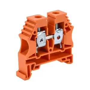 KONNECT-IT KN-T6ORG-50 Terminal Block, 16-6 Awg, Orange, 65A, 35mm Din Rail Mount, Pack Of 50 | CV8DBJ