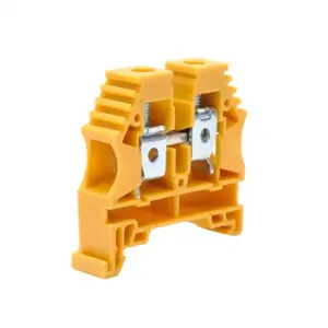 KONNECT-IT KN-T6YEL-25 Terminal Block, 16-6 Awg, Yellow, 65A, 35mm Din Rail Mount, Pack Of 25 | CV8DBP