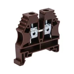 KONNECT-IT KN-T8BRN-20 Terminal Block, 26-8 Awg, Brown, 50A, 35mm Din Rail Mount, Pack Of 20 | CV8DBY