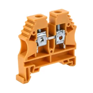 KONNECT-IT KN-T8YEL-20 Terminal Block, 26-8 Awg, Yellow, 50A, 35mm Din Rail Mount, Pack Of 20 | CV8DCM