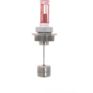 KRUEGER OFS3-1.5-12 Overfill Alert Gauge, 1.5 NPT, 12 Depth, Solid Glass Calibration | AJ8FCN