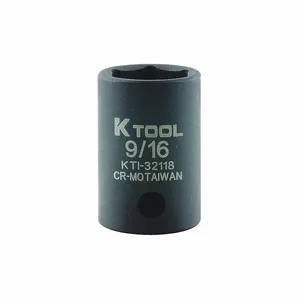 KTI KTI-32118 Impact Socket SAE 9/16 Inch 1-3/16 Inch Length Hex | AH7LTF 36WA45