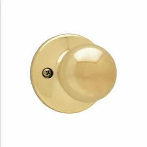 KWIKSET 488P 3 V1 Knob Lockset, 3, Polo, Bright Brass, Not Keyed, ANSI/BHMA, Mechanical | CN2RLP 488P 3 GR / 2WHV2