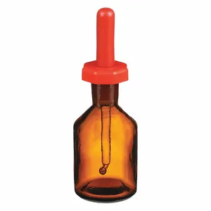 LAB SAFETY SUPPLY 28CP29 Dropper Bottle Glass Amber 60ml - Pack Of 12 | AB8TGJ