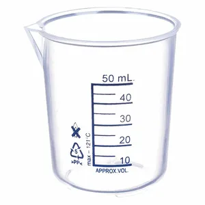 APPROVED VENDOR 6FAE3 Beaker 50 Ml Polypropylene - Pack Of 12 | AE8RLW