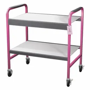 LABCONCO 8025000PNK Laboratory Cart, 2 Compartments, Welded Tubular Steel, Pink | CR8LJJ 49YA17