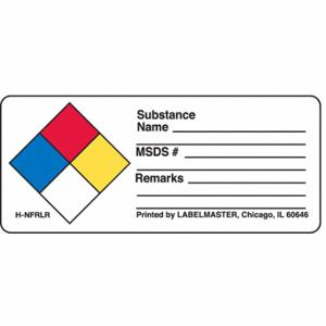 LABELMASTER H-NFRLR NFPA Write-On Substance Name, Label, 500 Pack | CR8LWP 51ZR40