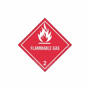 LABELMASTER HML7S Etikett für brennbare Gase, beschriftet, Packungsmenge 50, seidenmattes Papier, 100 mm Höhe, 50 Stück | CV4QMZ 567W36