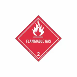 LABELMASTER HML7S Fla mmable Gas Label, Worded, Package Quantity 50, Semi-Gloss Paper, 100 mm Height, 50 PK | CV4QMZ 567W36