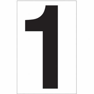 LABELMASTER NUMBER1R Nummernetikett, 3 1/2 Zoll Zeichenhöhe, nur für den Innenbereich, nicht reflektierend, Schwarz, 1, Schwarz | CR8LWT 51ZU47
