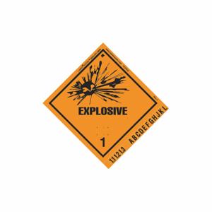 LABELMASTER SLEX32 Explosive 1 International, Package Quantity 500, Permanent Vinyl, Rolls, 4 Inch Width | CR8LXW 567X60