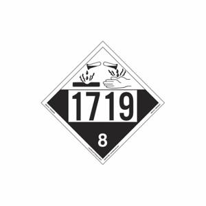 LABELMASTER ZEZ41719 Corrosive Placard, Un1719, 25 PK | CR8LVY 567Y11