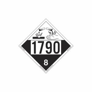 LABELMASTER ZEZ41790 Corrosive Placard, Un 1790, 25 PK | CR8LVR 567Y14