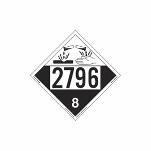 LABELMASTER ZEZ42796 Corrosive Placard, Un 2796, 25 PK | CR8LVW 567Y22