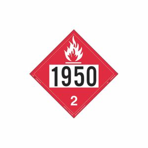 LABELMASTER ZEZ81950 Schild für brennbare Gase, UN 1950, Packungsmenge 25, 25 PK | CV4MCK 567Y36