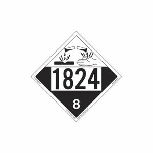 LABELMASTER ZT4-1824 Corrosive Placard, Un 1824, 25 PK | CR8LVV 567Z68