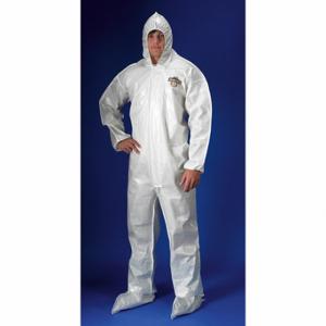 LAKELAND C44414-4X Hooded Chemical-Resistant Coveralls, Che mmax 2, Bound Seam, White, 4XL, 12 PK | CR8MJC 48LZ82