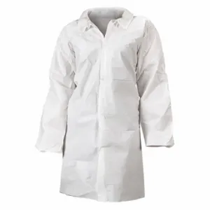 LAKELAND CTL140-2X Labcoat, Snap Front, No Pockets, Long Sleeve, Serged Seam, White, Micromax Ns, White, 2Xl | CR8MKN 29XZ91