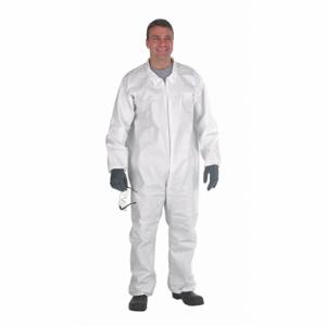 LAKELAND CTL428V-LG Hooded Disposable Coveralls, MicroMax NS, Serged Seam, White, Elastic Cuff | CR8MJT 49CK69