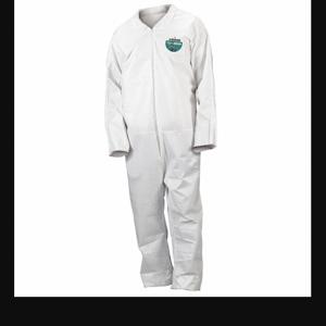 LAKELAND CTL412V-XL Collared Disposable Coverall, MicroMax NS, Serged Seam, White, 50 Pack | CR8MHF 49CK59