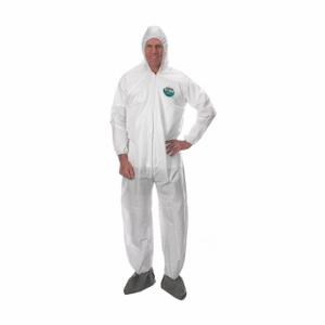 LAKELAND CTL414V-2X Hooded Disposable Coveralls, MicroMax NS, Serged Seam, White, Elastic Cuff | CR8MJN 49CK60