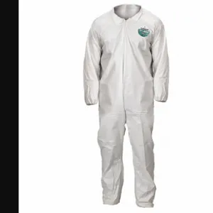 LAKELAND CTL417-4X Collared Disposable Coverall, SBPP with Laminated Microporous Film, Serged Seam, White | CR8MHJ 48LZ73