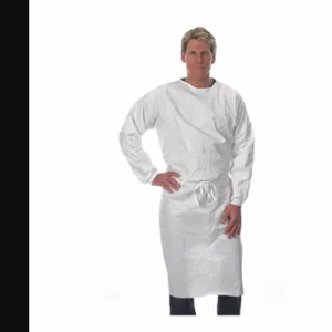 LAKELAND PBL141-MD Disposable Sleeve Apron, 5.5 Mil Thick, White | CR8MJG 9K928