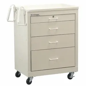 LAKESIDE MANUFACTURING BV03 Bedside & Nurse Server Cart, Steel, Swivel/ Swivel with Brake, Beige, Light Tan | CT4CTZ 460K51