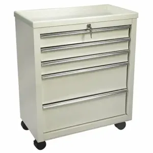 LAKESIDE MANUFACTURING BV05 Bedside & Nurse Server Cart, Steel, Swivel/ Swivel with Brake, Beige, Light Tan | CT4CUB 19H259