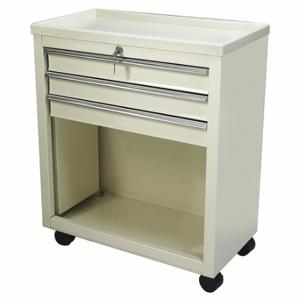 LAKESIDE MANUFACTURING BV06 Bedside & Nurse Server Cart, Steel, Swivel/ Swivel with Brake, Beige, Light Tan | CT4CUA 19H258
