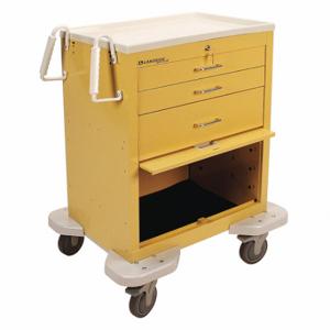 LAKESIDE MANUFACTURING C-324-P2K-1Y General Medical Supply Cart with Drawers, Steel, Swivel/ Swivel with Brake, Yellow | CR8MMG 19H270