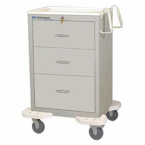 LAKESIDE MANUFACTURING C-330-K-1G General Medical Supply Cart with Drawers, Steel, Swivel/ Swivel with Brake, Gray | CR8MMR 460K53