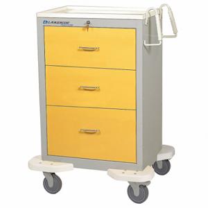 LAKESIDE MANUFACTURING C-330-K-1Y General Medical Supply Cart with Drawers, Steel, Swivel/ Swivel with Brake, Beige | CR8MLN 19H262