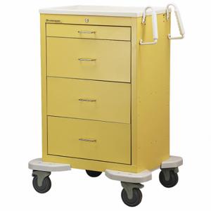 LAKESIDE MANUFACTURING C-430-K-1Y Medical Procedure Cart, Steel, Swivel/ Swivel with Brake, Yellow, Yellow | CR8MMP 460K57