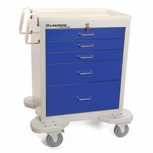 LAKESIDE MANUFACTURING C-524-K-2B General Medical Supply Cart with Drawers, Steel, Swivel/ Swivel with Brake, Gray | CR8MMU 460K61