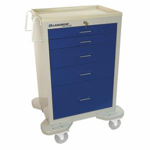 LAKESIDE MANUFACTURING C-530-K-2B General Medical Supply Cart with Drawers, Steel, Swivel/ Swivel with Brake, Gray | CR8MLV 460K62
