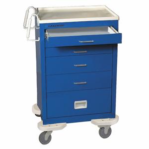 LAKESIDE MANUFACTURING C-530-P2K-1B General Medical Supply Cart with Drawers, Steel, Swivel/ Swivel with Brake, Blue | CR8MLP 19H264