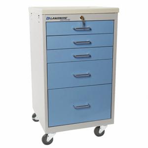 LAKESIDE MANUFACTURING SM-524-K-2SB Compact General Medical Supply Cart With Drawers, Steel, Swivel/ Swivel With Brake | CT4CVE 460K81
