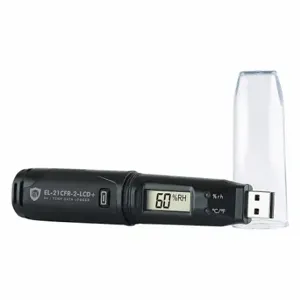 LASCAR EL-21CFR-2-LCD+ Temperature RH Data Logger, ±0.86 Deg F Accuracy, -31 Deg to 176 Deg F, 2 yr Battery Life | CV4PRL 447F96