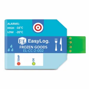 LASCAR EL-CC-2-002 PK10 Frozen Goods Data Logger, ±0.7 Deg F Accuracy, -22 Deg to 158 Deg F, 12 mo Battery Life | CV4MEY 447G09