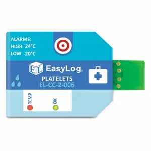 LASCAR EL-CC-2-006 PK10 Platelets Temp Data Logger, ±0.7 Deg F Accuracy, -22 Deg to 158 Deg F, 12 mo Battery Life | CV4NPT 447G13