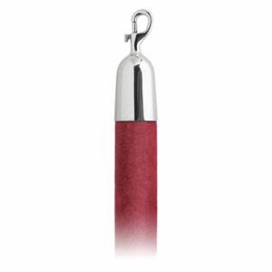 LAVI 40-930161/4CR Barrier Rope, Crimson, Satin Stainless Steel Snap End End, Velour | CR8NBE 424Z21