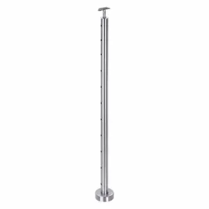 LAVI 49-C424/42/F/B/C/AS Rail Center Post, 4 Inch Dia, Round, 1 43/64 Inch Overall Length | CR8NDQ 52YX67