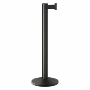 LAVI 50-3000A/WB/BK Barrier Post With Belt, Black Wrinkle, 40 Inch Post Height, 2 3/4 Inch Post Dia, Sloped | CR8MZA 53DW64