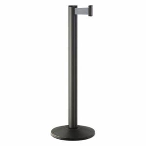 LAVI 50-3000A/WB/GY Barrier Post With Belt, Black Wrinkle, 40 Inch Post Height, 2 3/4 Inch Post Dia, Sloped | CR8MYX 53DW65