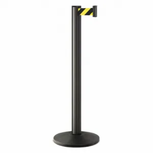 LAVI 50-3000A/WB/SF Barrier Post With Belt, Black Wrinkle, 40 Inch Post Height, 2 3/4 Inch Post Dia, Sloped | CR8MZD 53DW68