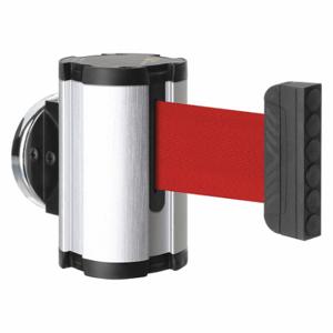 LAVI 50-3010MG/SA/RD Retractable Belt Barrier, Red, Satin Aluminum, 7 ft Belt Length | CR8NFD 52YY26