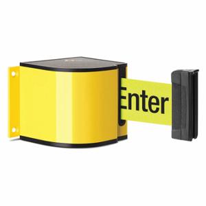 LAVI 50-3015YL/24/FY/F6 Retractable Belt Barrier, Yellow, Caution - Do Not Enter, Powder Coated | CR8NFW 52YZ10