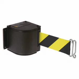 LAVI 50-3016U/WB/18/SF Warehouse Adjustable Quick Mount Retractable Belt Barrier, Yellow/Black, Wrinkle | CR8NBW 52YZ56